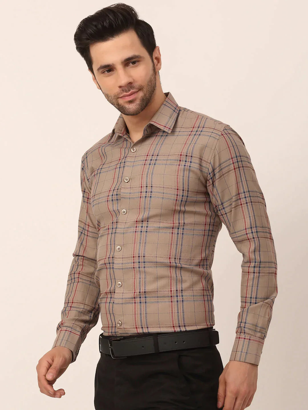 Men's Cotton Checked Formal Shirts - Taantav