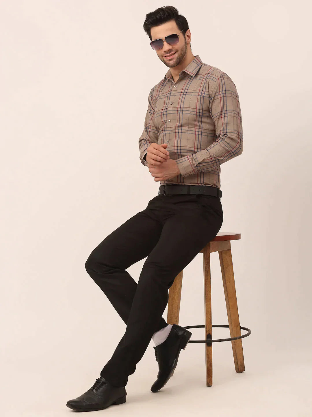 Men's Cotton Checked Formal Shirts - Taantav