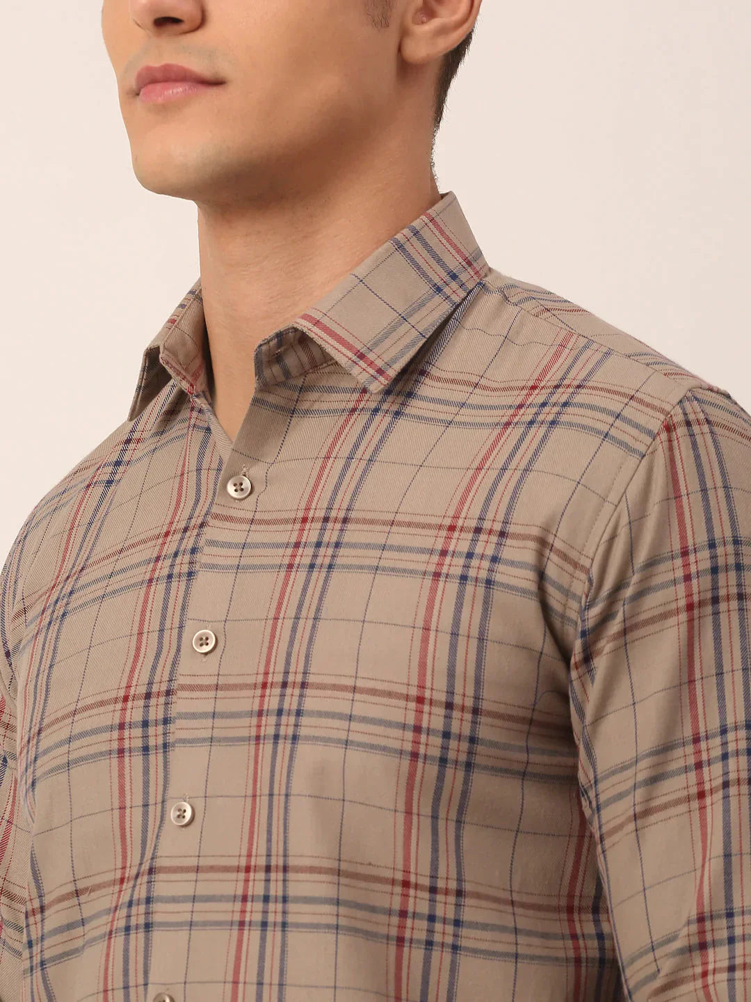 Men's Cotton Checked Formal Shirts - Taantav