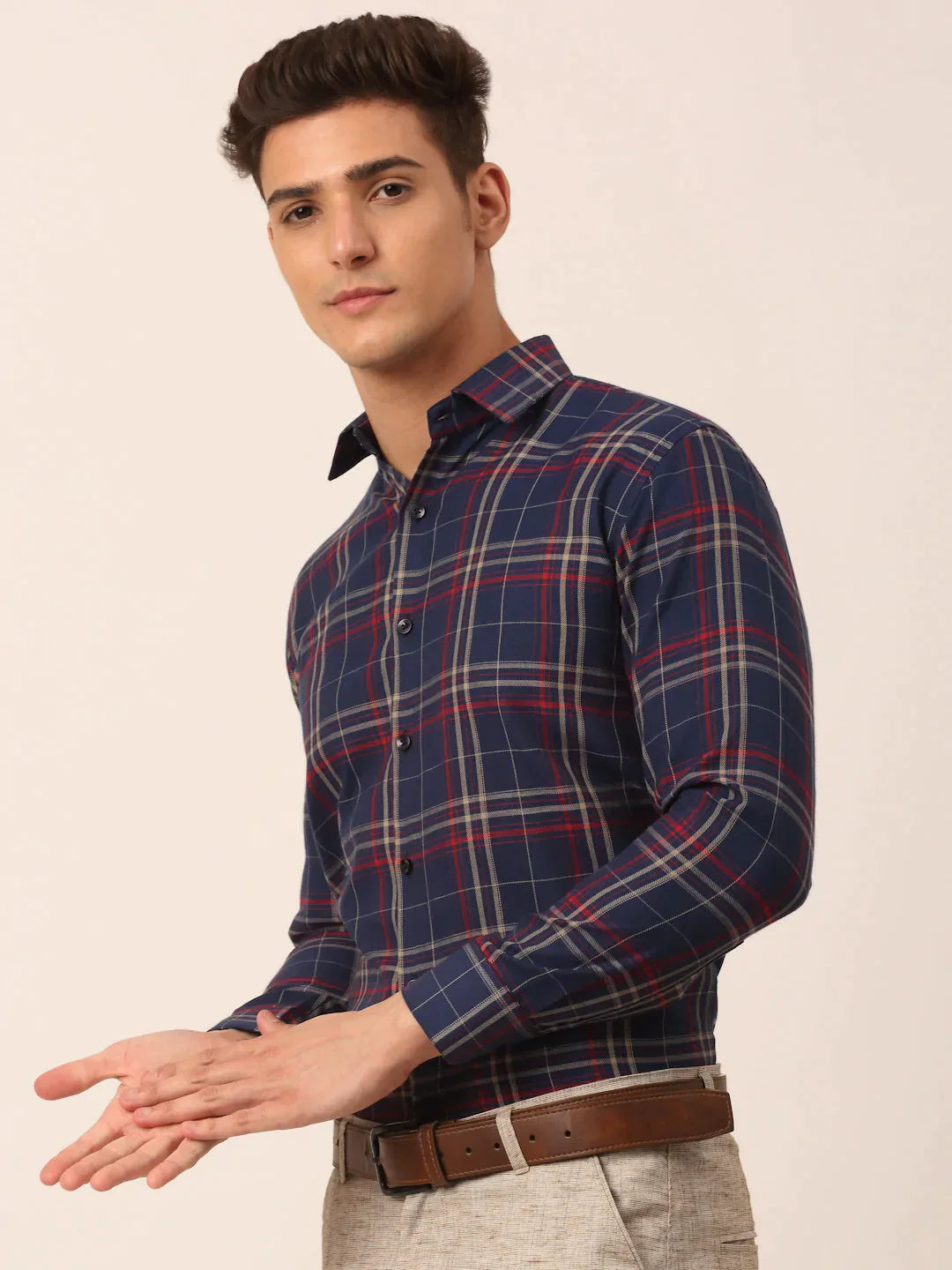 Men's Cotton Checked Formal Shirts - Taantav