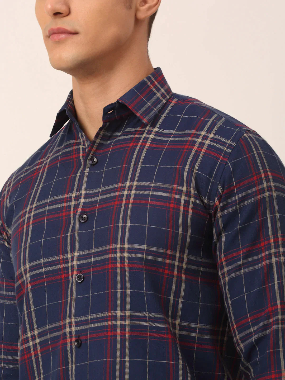 Men's Cotton Checked Formal Shirts - Taantav