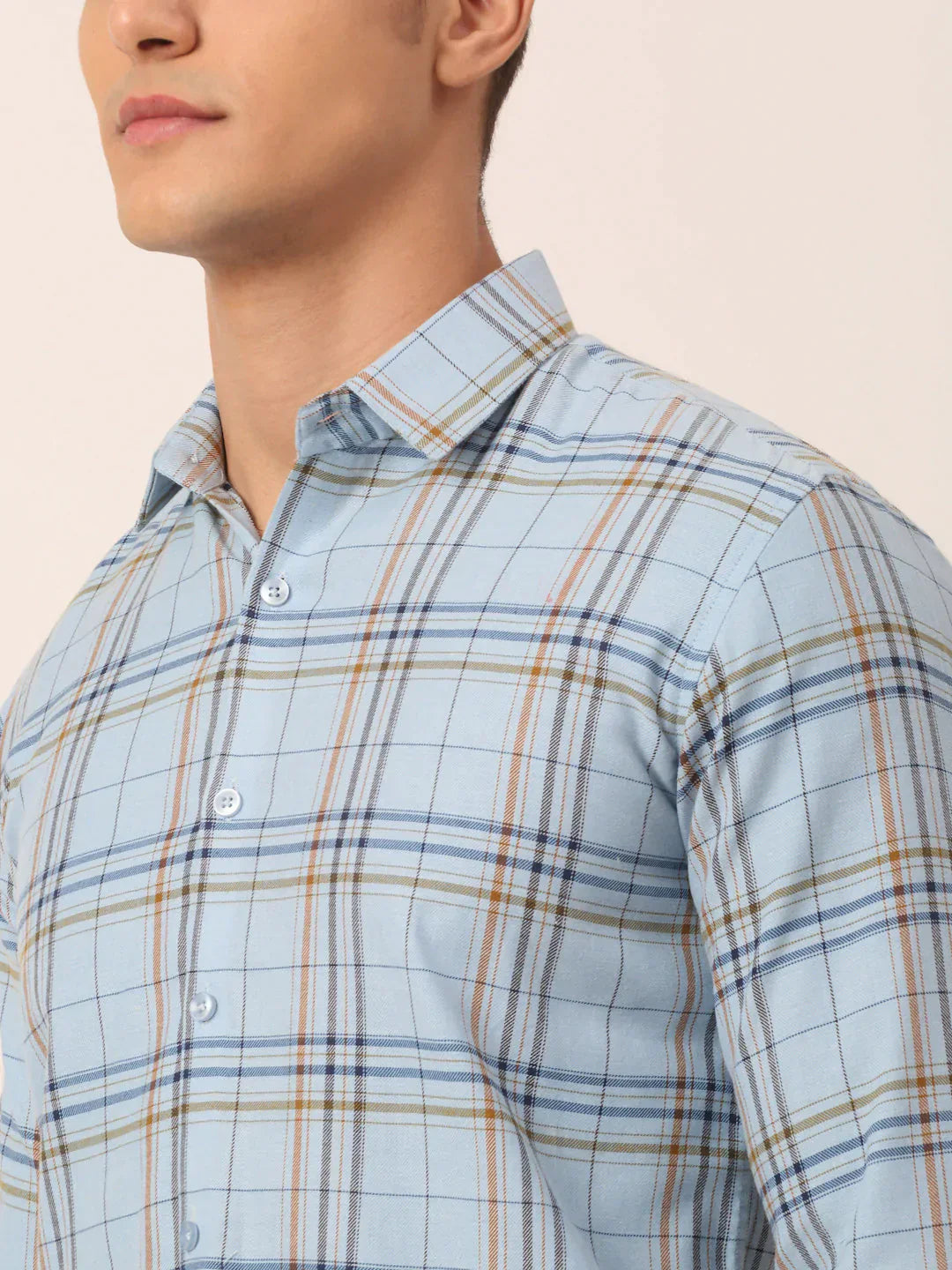 Men's Cotton Checked Formal Shirts - Taantav