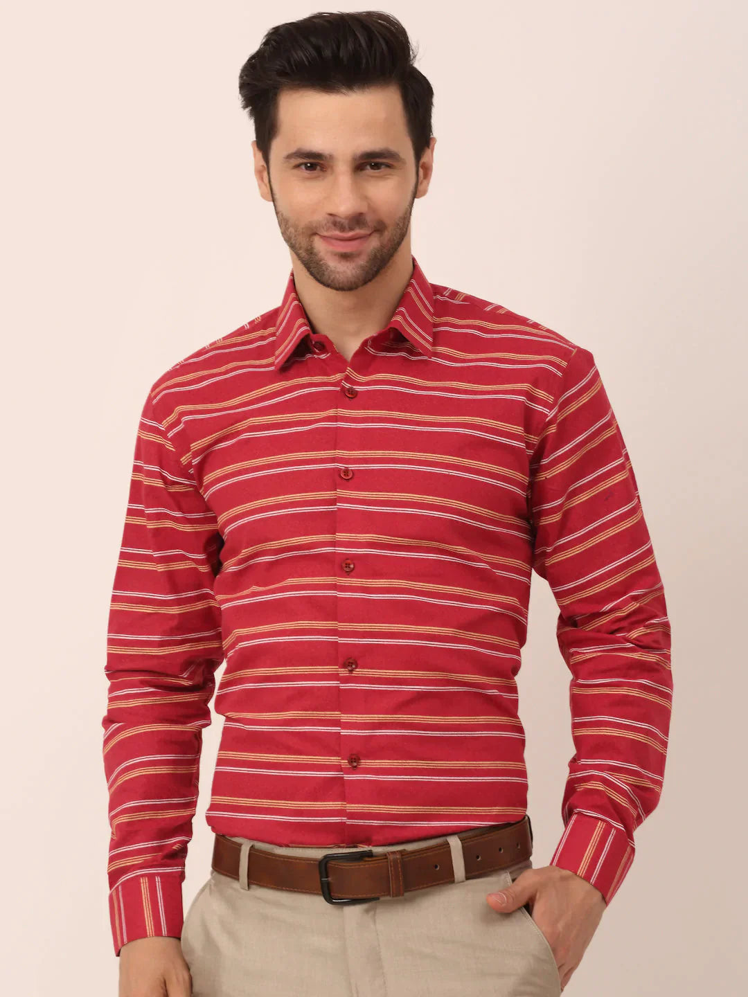 Men's  Cotton Striped Formal Shirts - Taantav