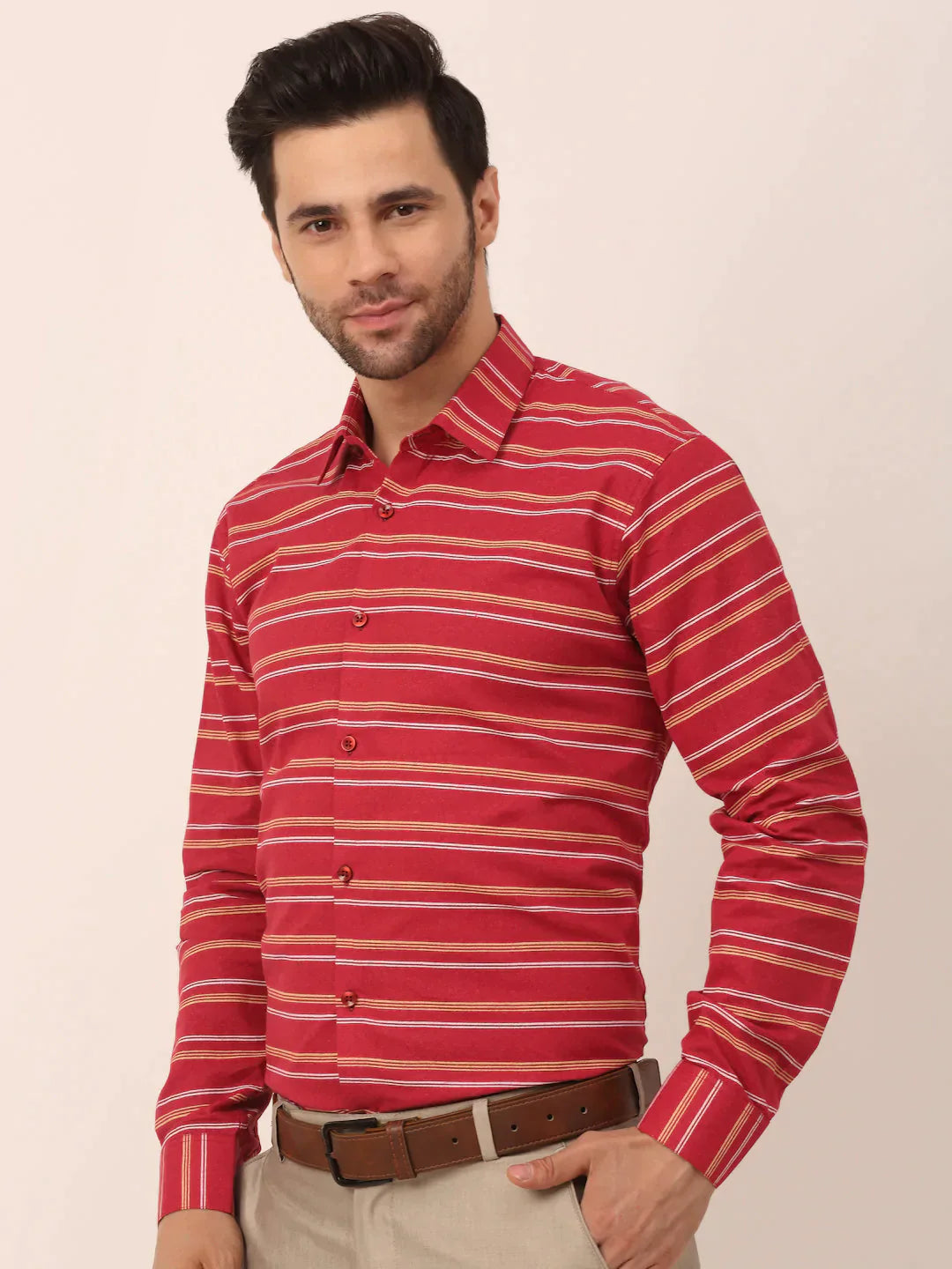 Men's  Cotton Striped Formal Shirts - Taantav