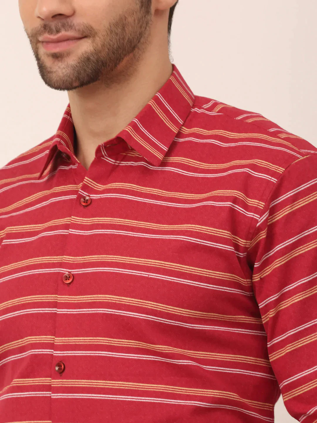 Men's  Cotton Striped Formal Shirts - Taantav