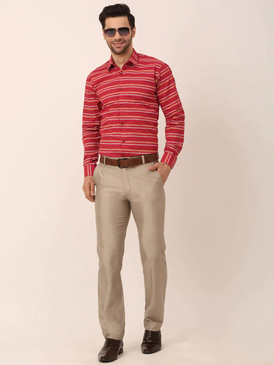 Men's  Cotton Striped Formal Shirts - Taantav