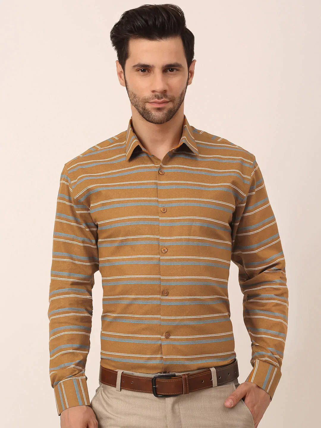 Men's  Cotton Striped Formal Shirts - Taantav