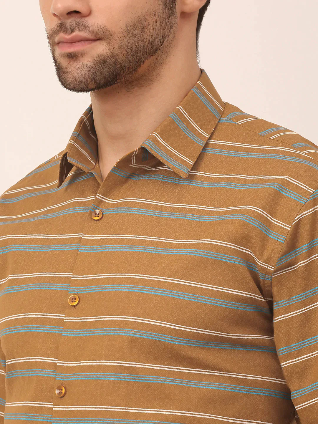 Men's  Cotton Striped Formal Shirts - Taantav