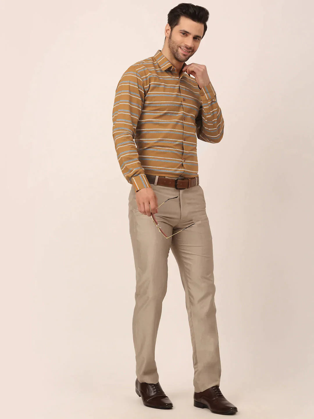 Men's  Cotton Striped Formal Shirts - Taantav