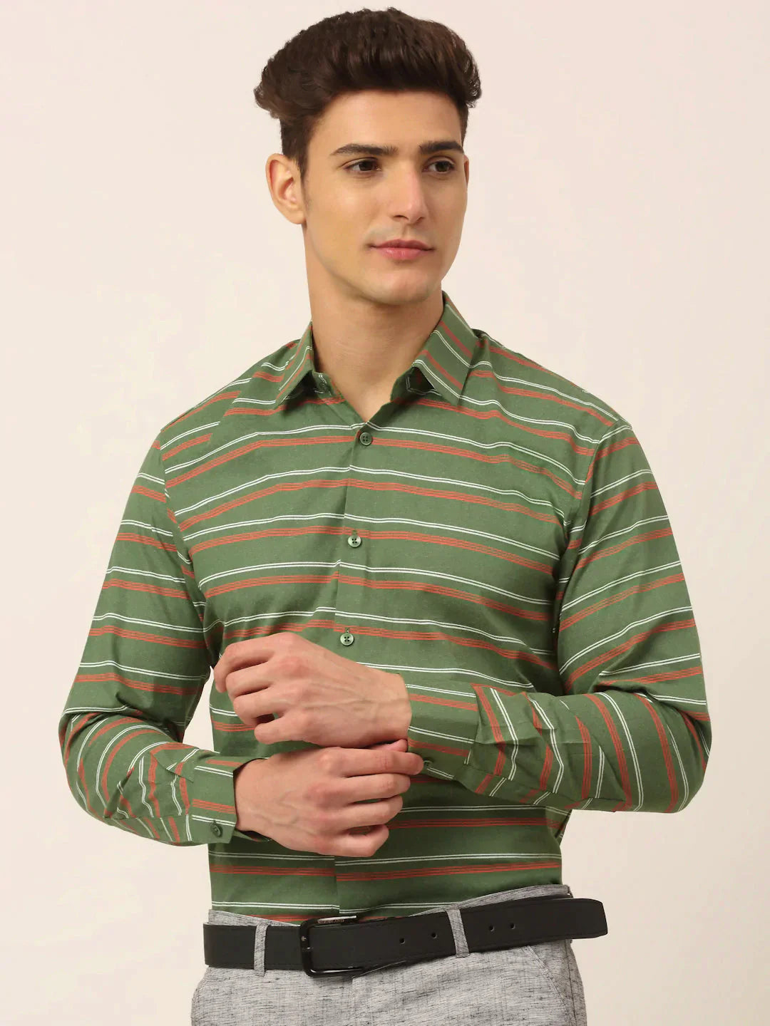 Men's  Cotton Striped Formal Shirts - Taantav