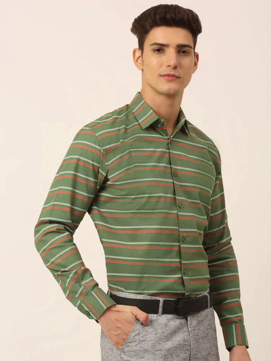 Men's  Cotton Striped Formal Shirts - Taantav