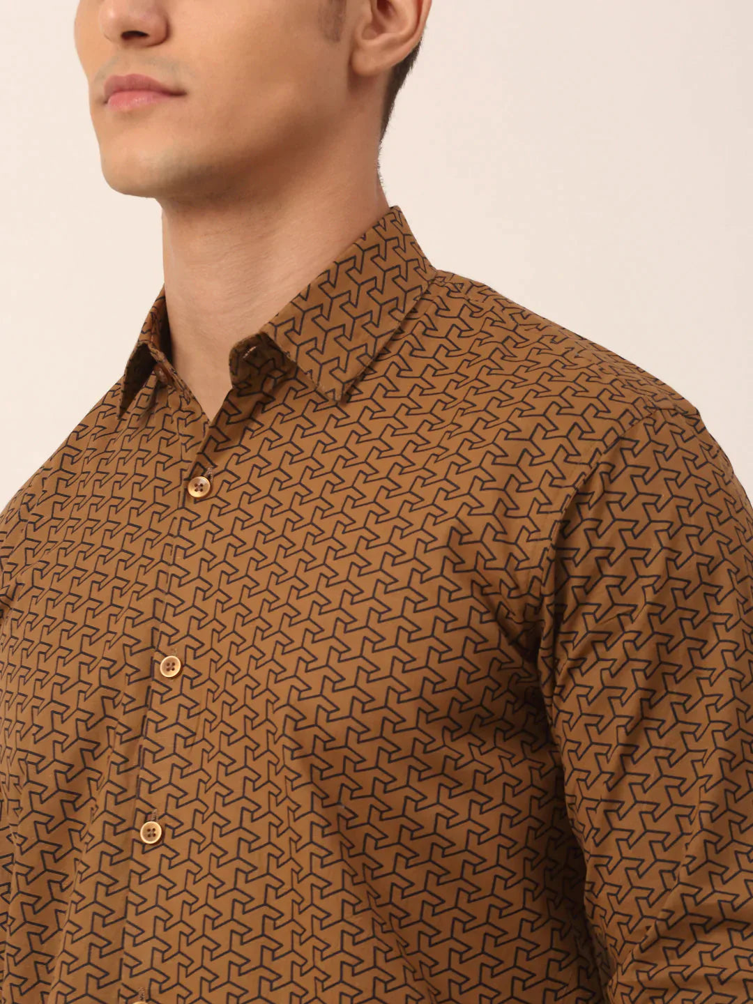 Men's  Cotton Printed Formal Shirts - Taantav