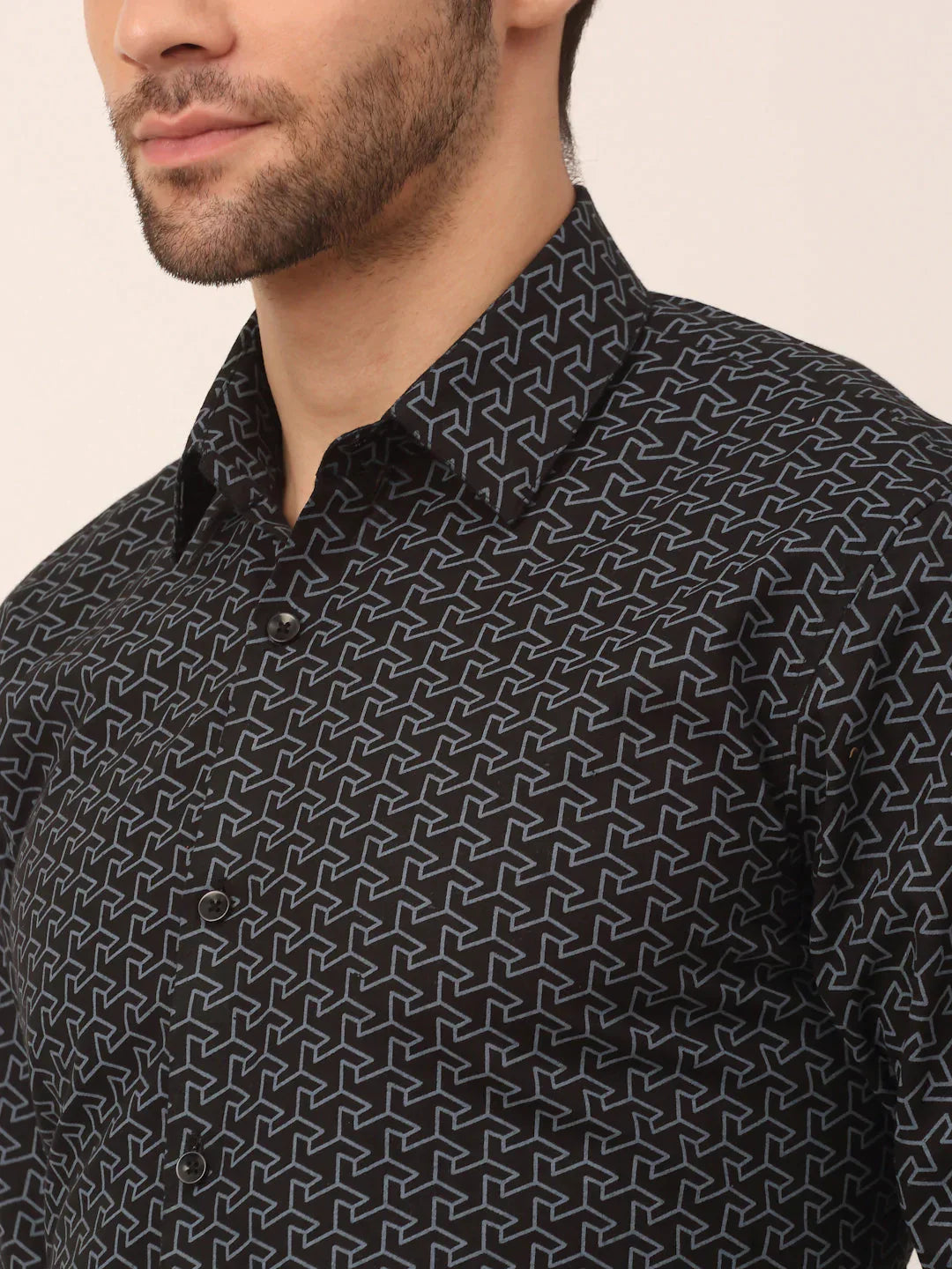 Men's  Cotton Printed Formal Shirts - Taantav