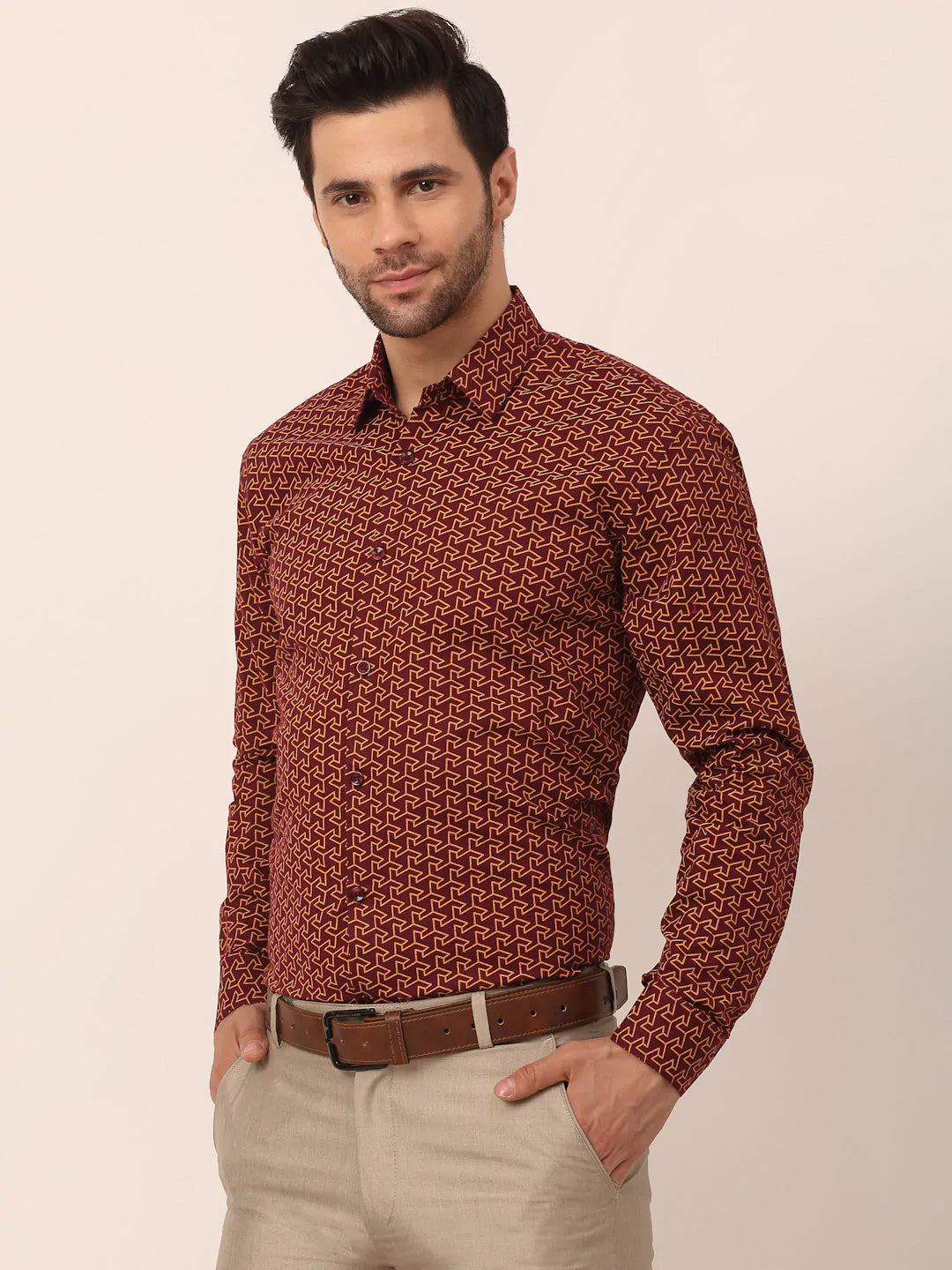 Men's  Cotton Printed Formal Shirts - Taantav