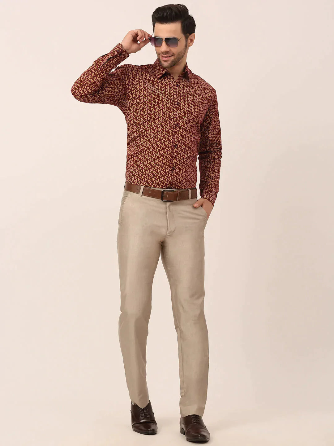 Men's  Cotton Printed Formal Shirts - Taantav