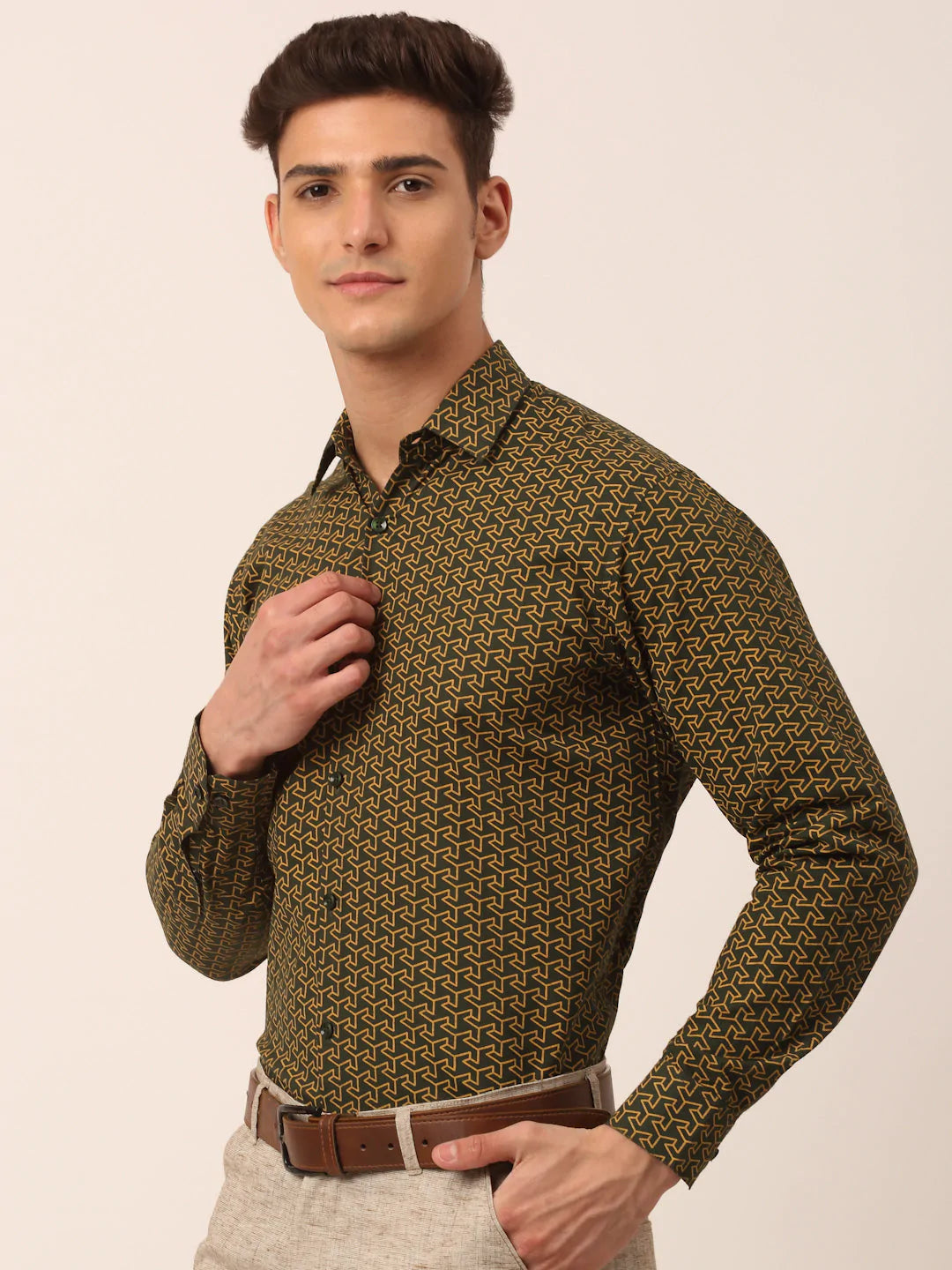 Men's  Cotton Printed Formal Shirts - Taantav