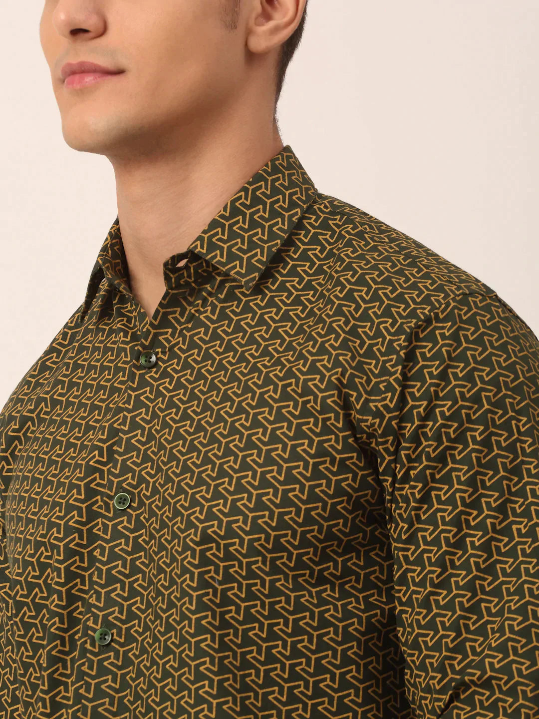 Men's  Cotton Printed Formal Shirts - Taantav