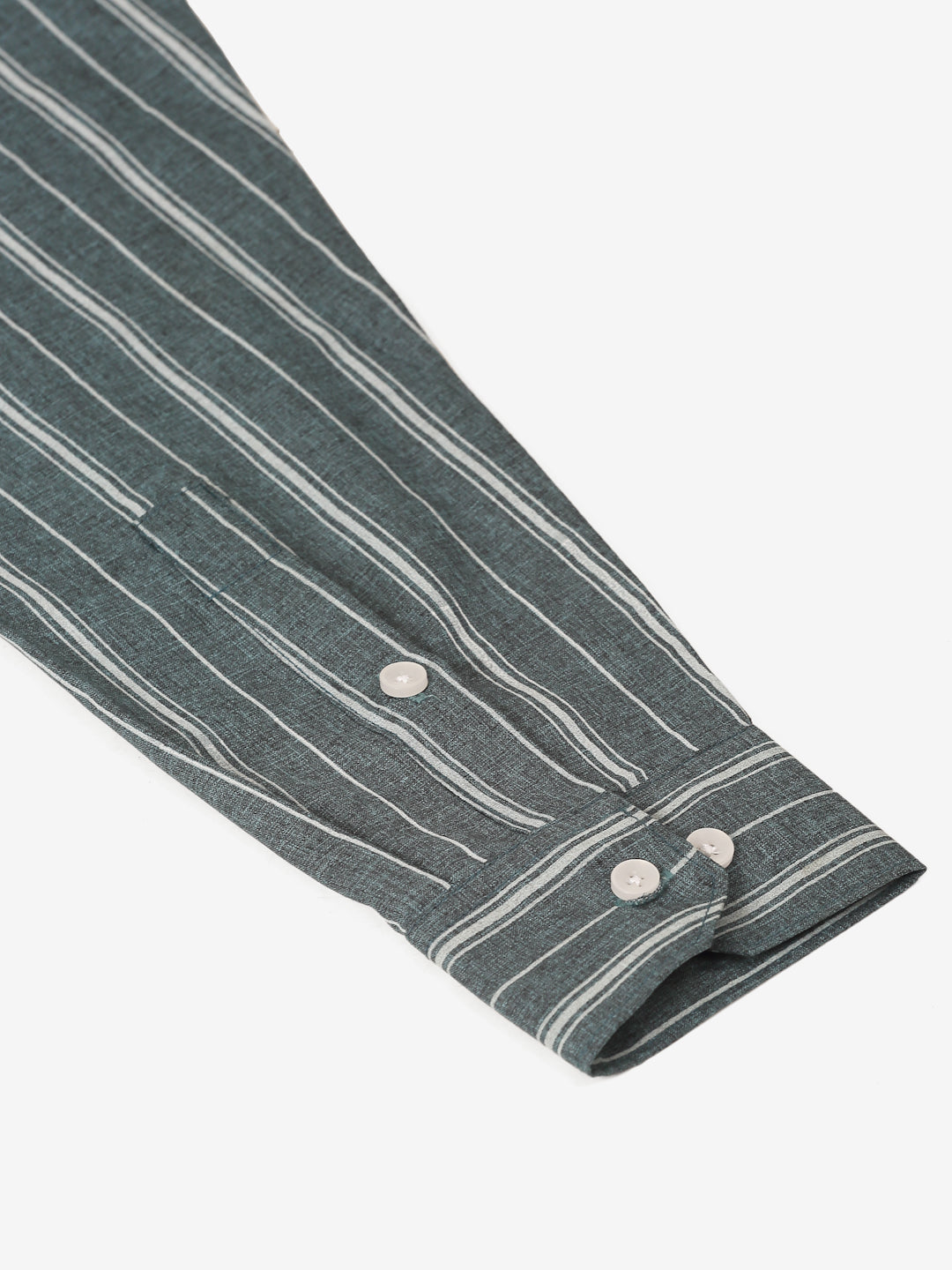 Men's Grey & White Classic Striped Formal Shirt - Taantav