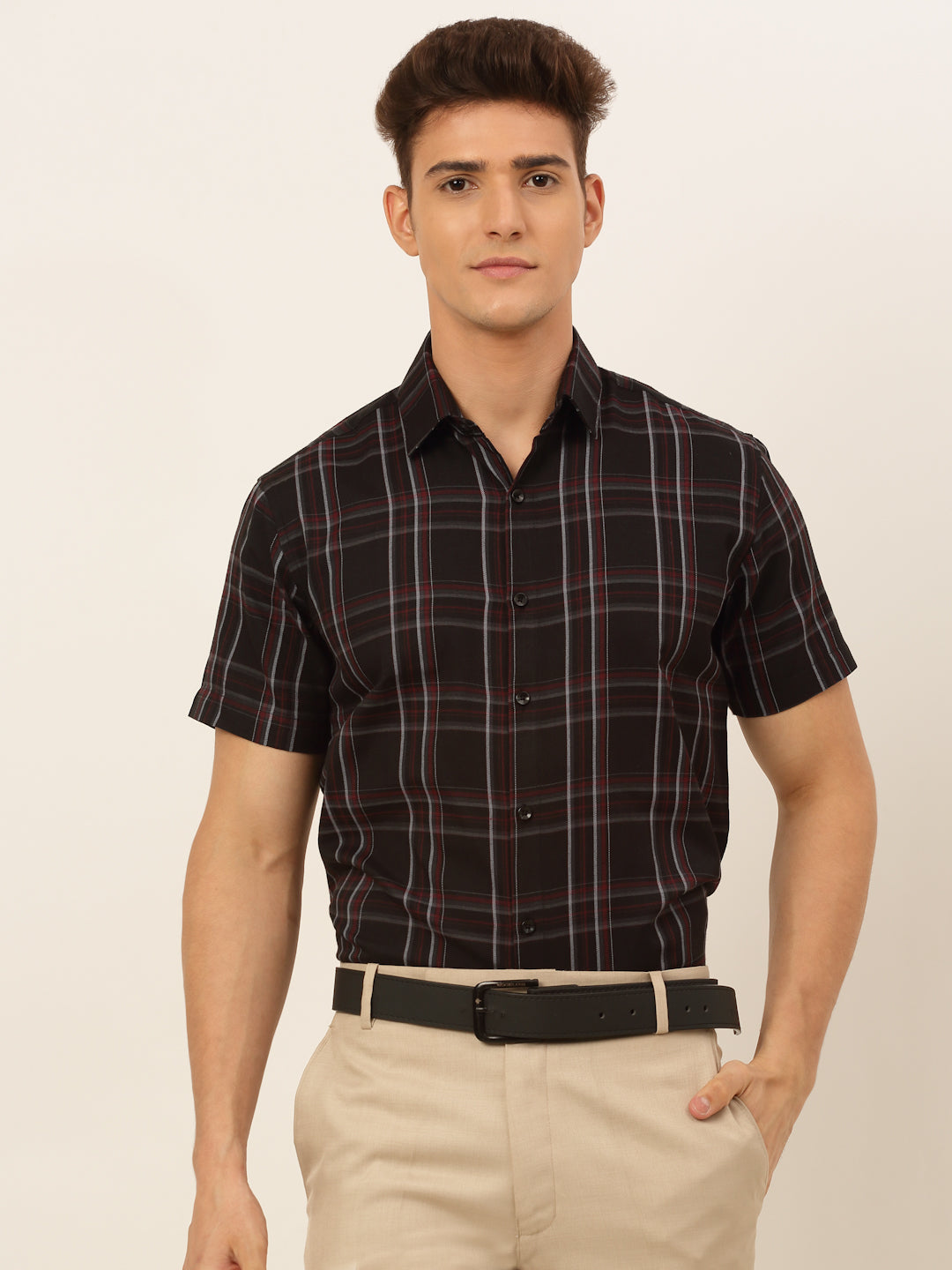 Men's Cotton Checked Formal Shirts - Taantav