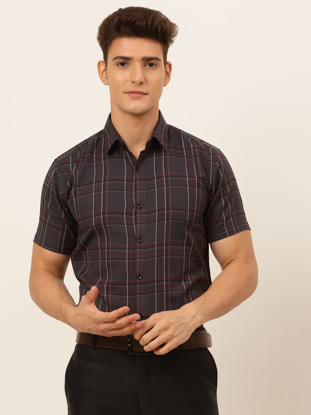 Men's Cotton Checked Formal Shirts - Taantav