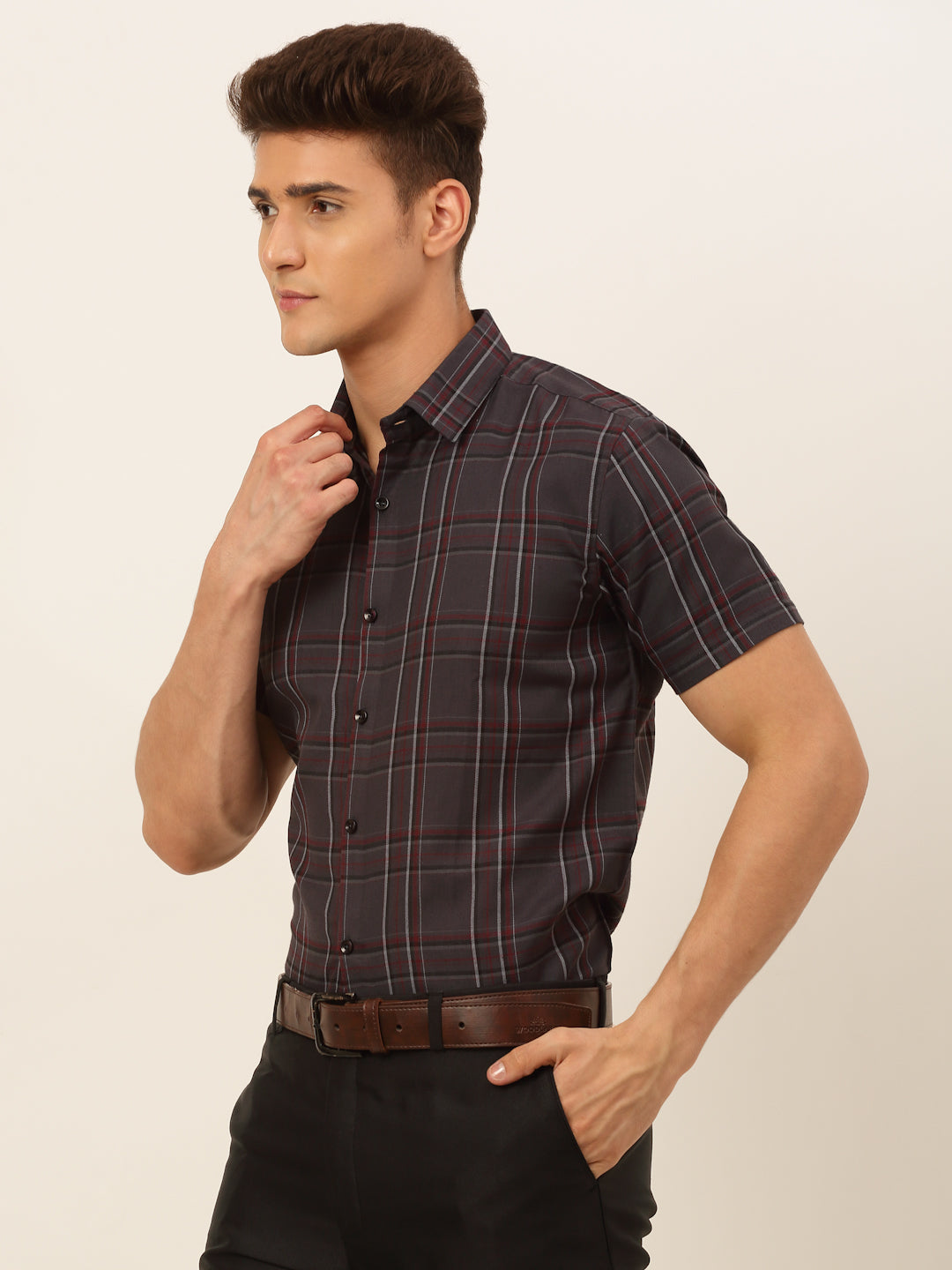 Men's Cotton Checked Formal Shirts - Taantav