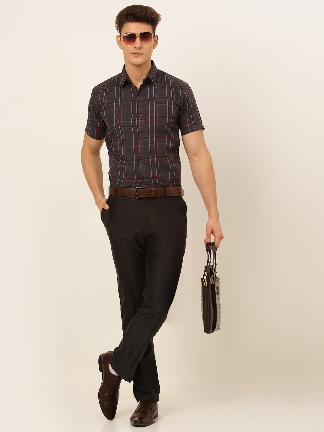 Men's Cotton Checked Formal Shirts - Taantav