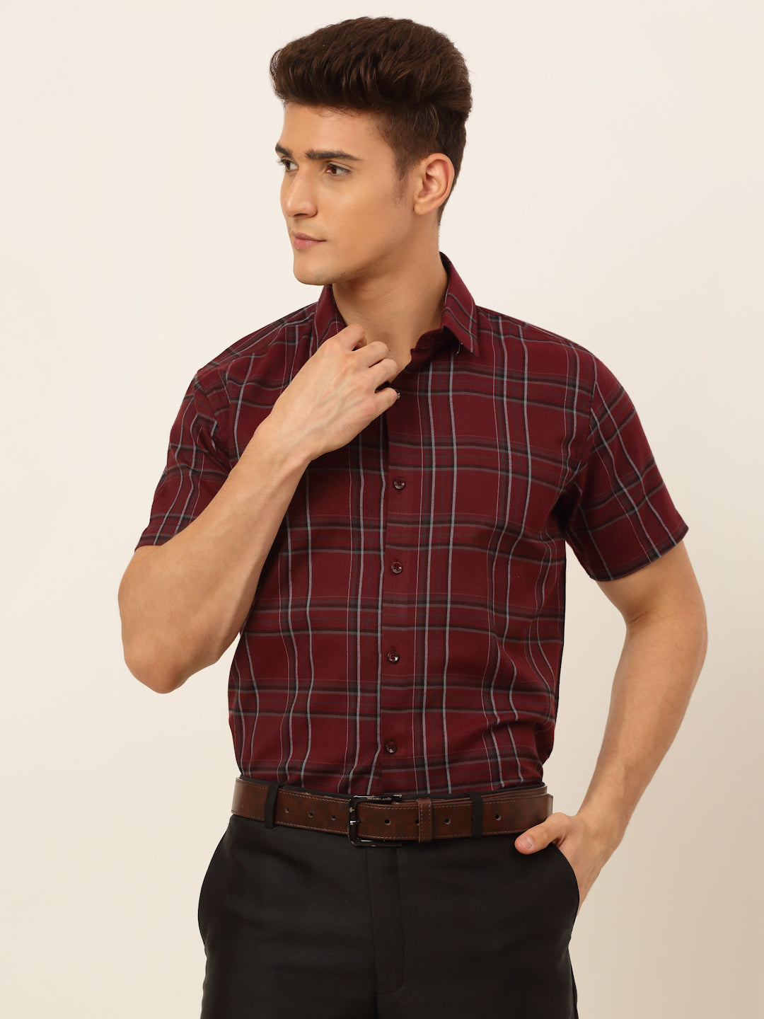 Men's Cotton Checked Formal Shirts - Taantav