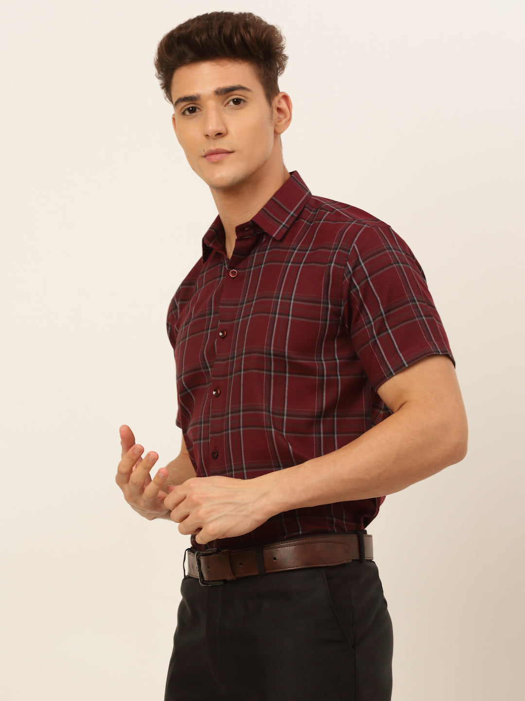 Men's Cotton Checked Formal Shirts - Taantav