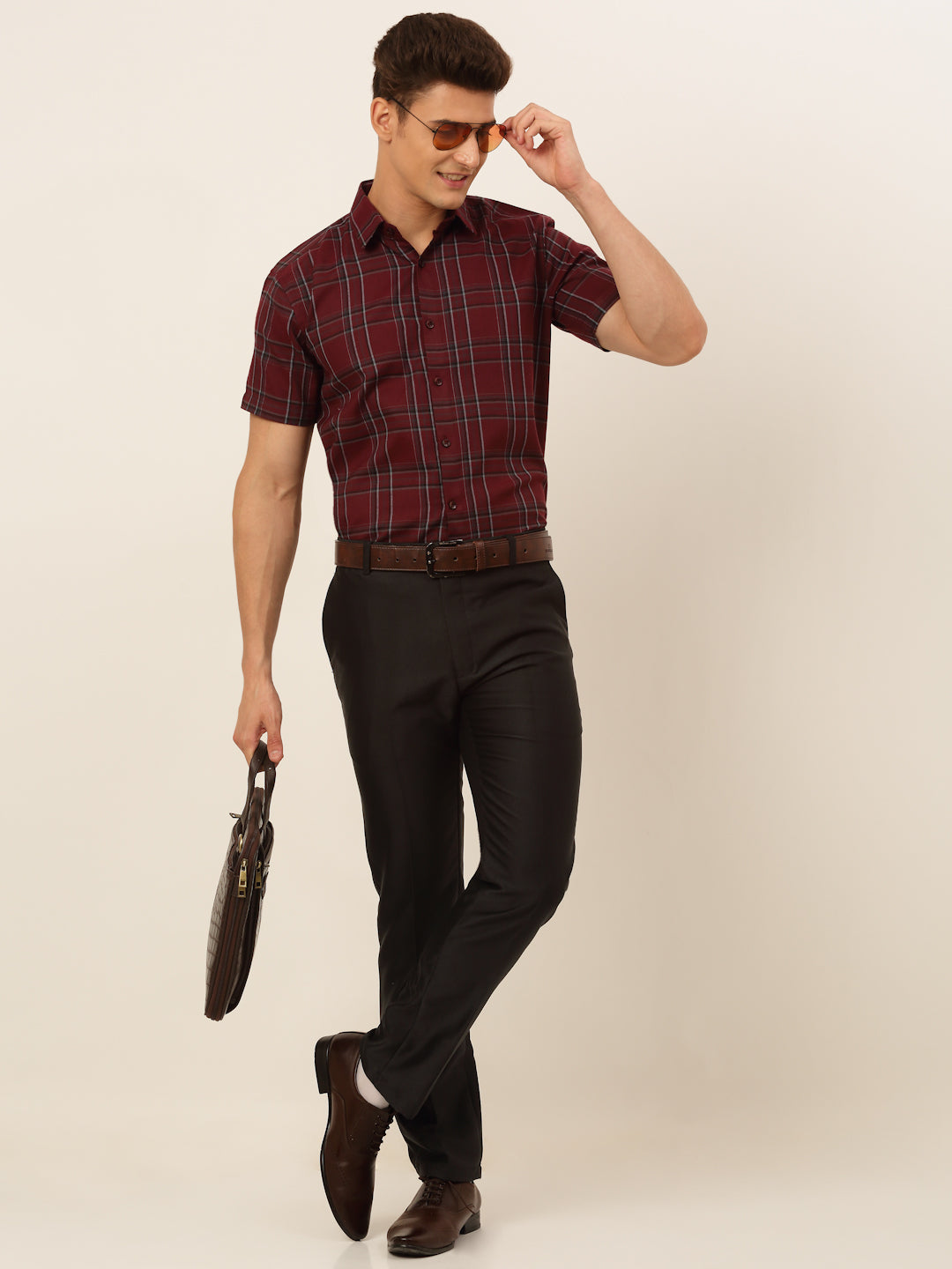 Men's Cotton Checked Formal Shirts - Taantav