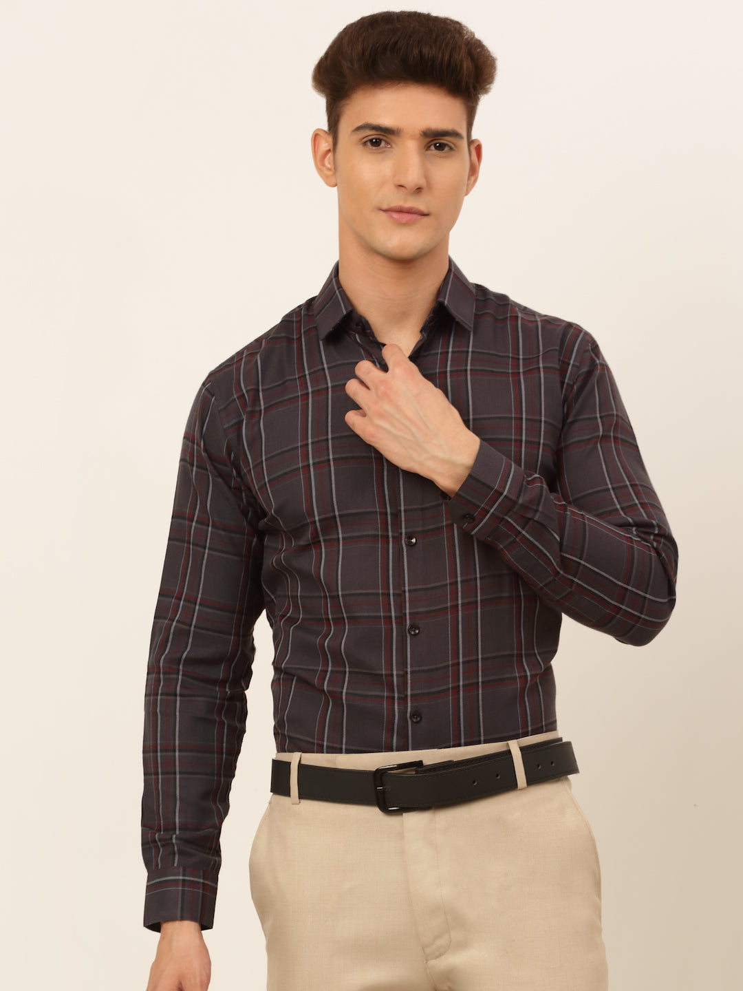 Men's Cotton Checked Formal Shirts - Taantav