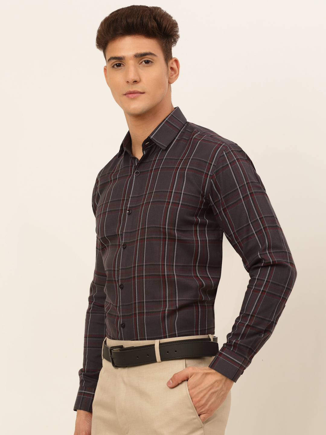 Men's Cotton Checked Formal Shirts - Taantav