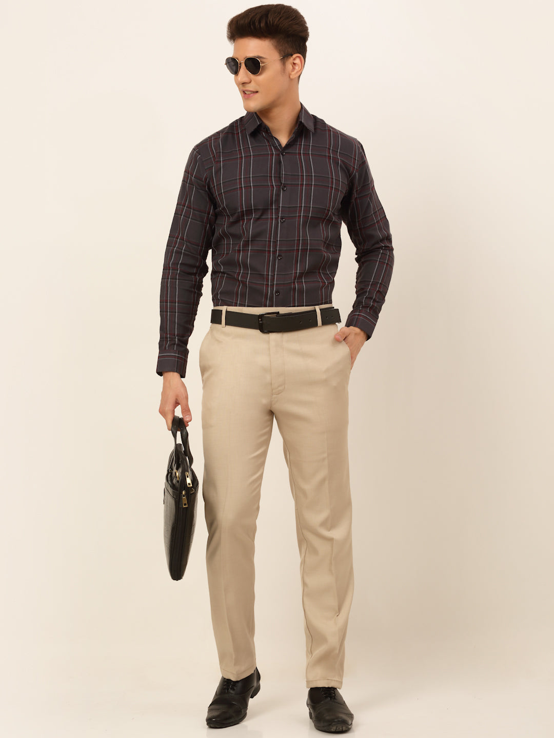 Men's Cotton Checked Formal Shirts - Taantav