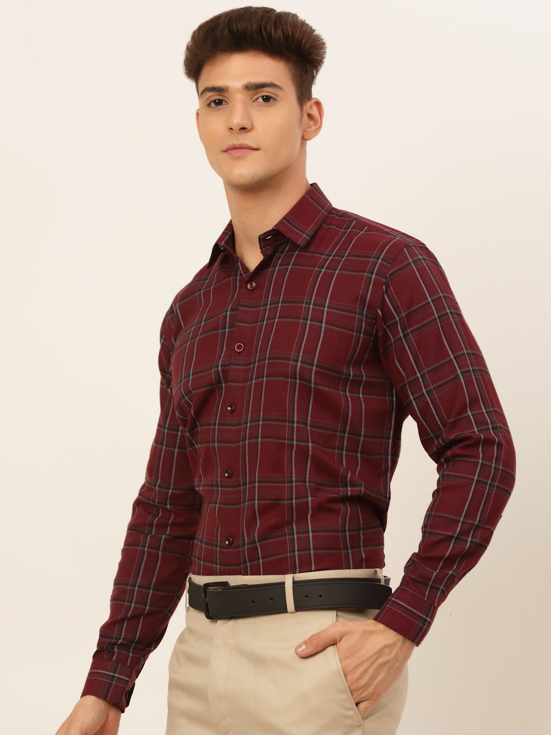 Men's Cotton Checked Formal Shirts - Taantav