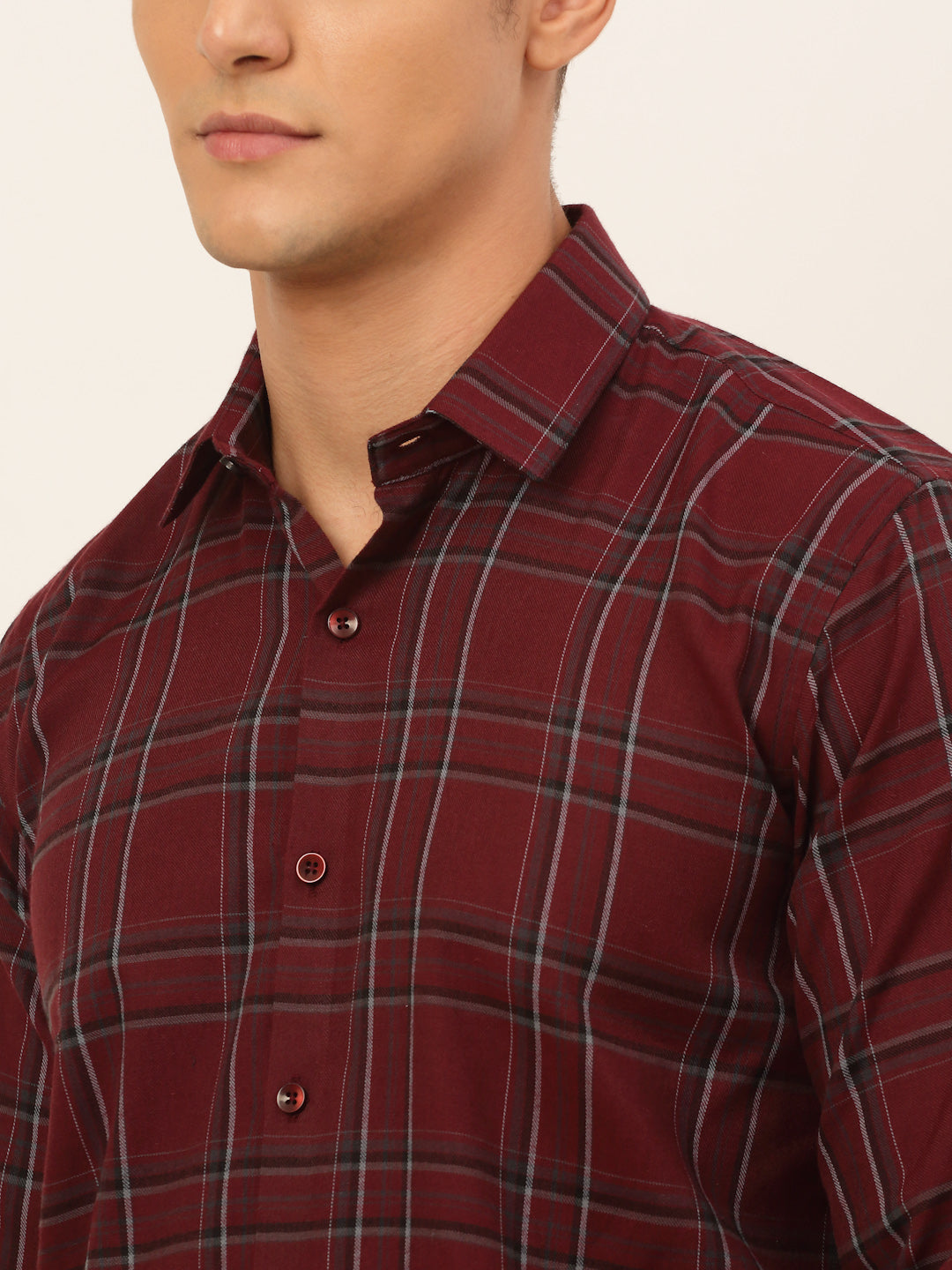 Men's Cotton Checked Formal Shirts - Taantav