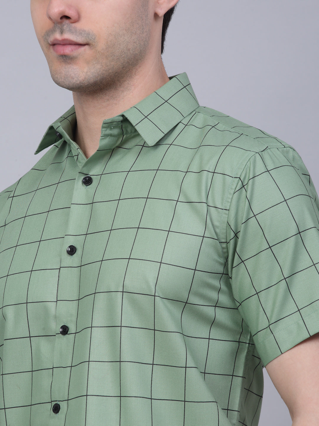 Men's Cotton Half Sleeve Checked Formal Shirts - Taantav