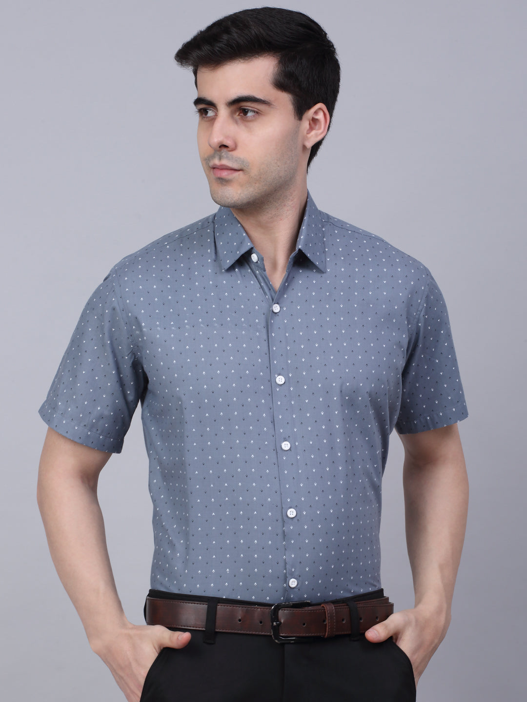 Men's Cotton Half Sleeve Printed Formal Shirts - Taantav