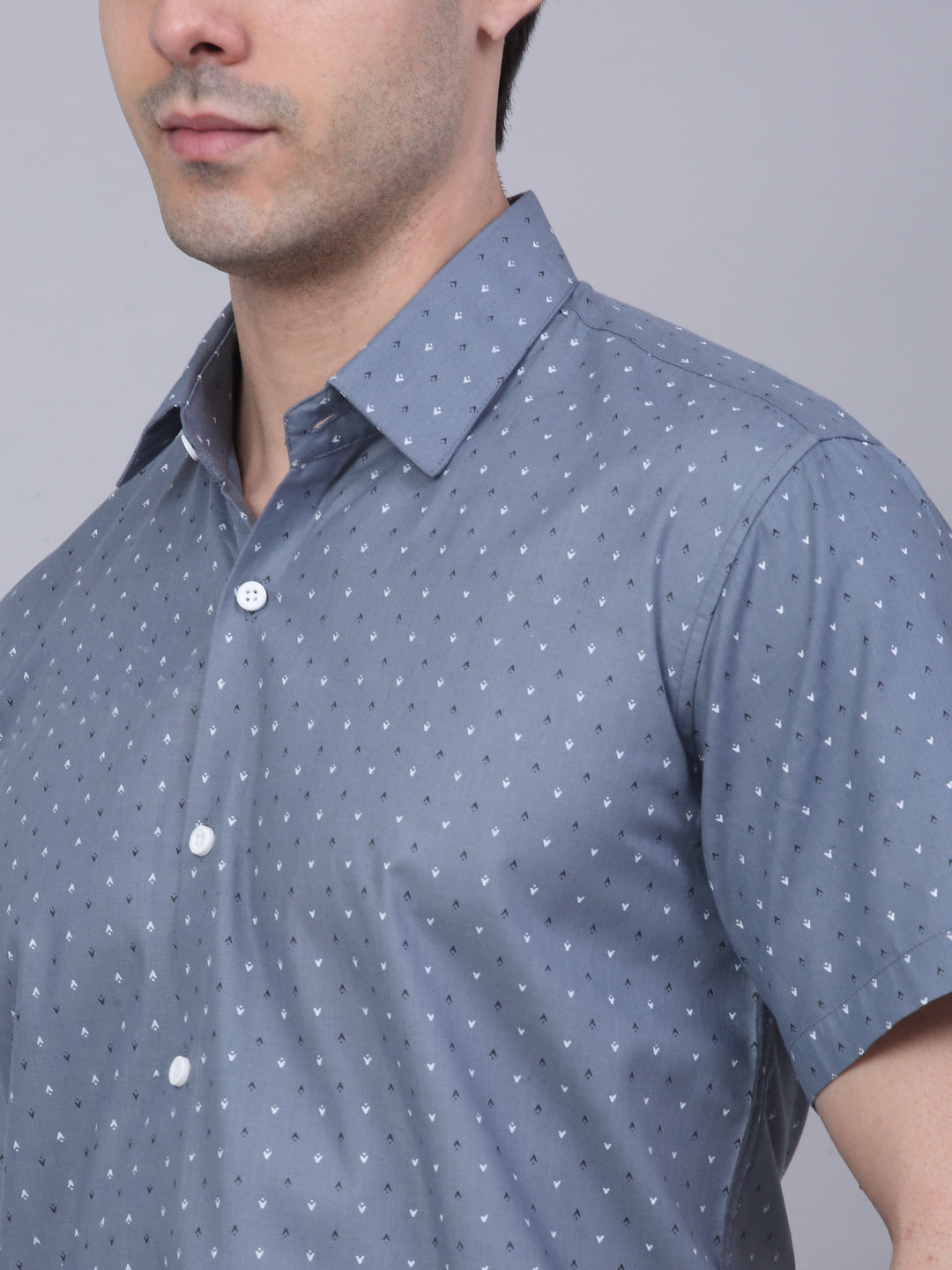 Men's Cotton Half Sleeve Printed Formal Shirts - Taantav