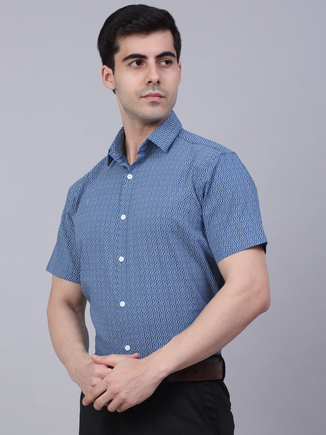 Men's Cotton Half Sleeve Printed Formal Shirts - Taantav