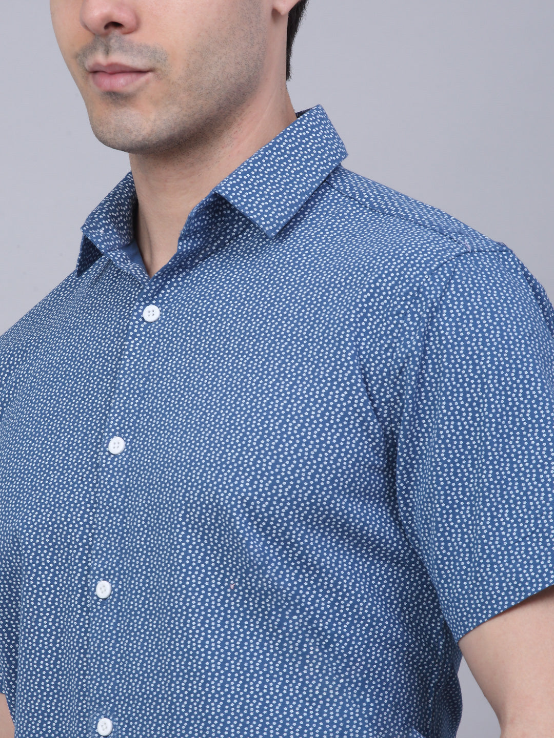 Men's Cotton Half Sleeve Printed Formal Shirts - Taantav