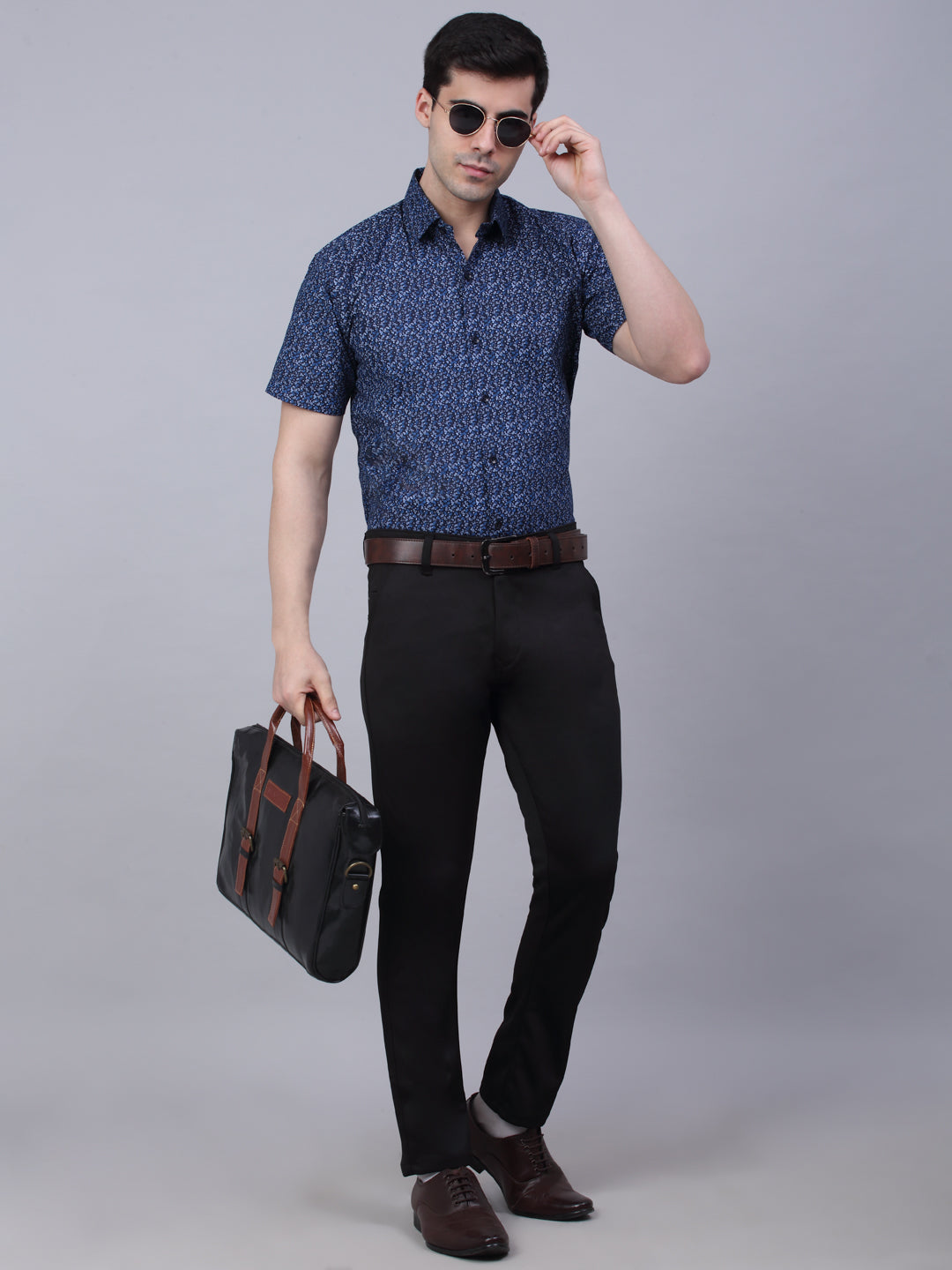 Men's Cotton Half Sleeve Printed Formal Shirts - Taantav