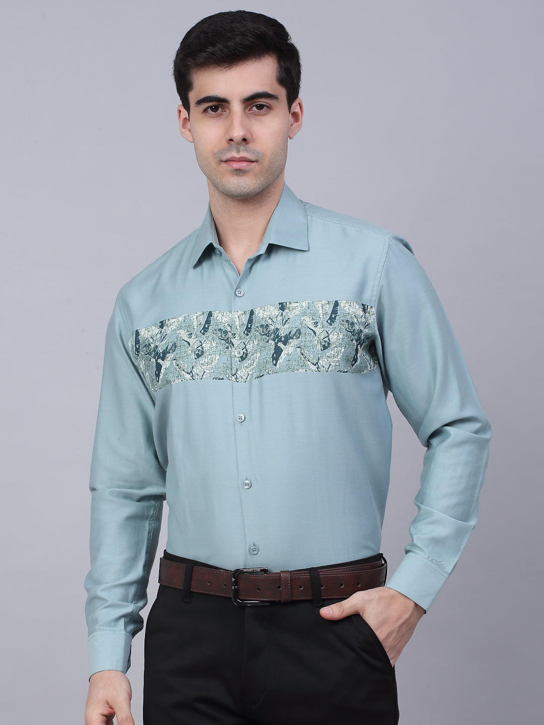 Men's Cotton Lycra Printed Formal Shirts - Taantav