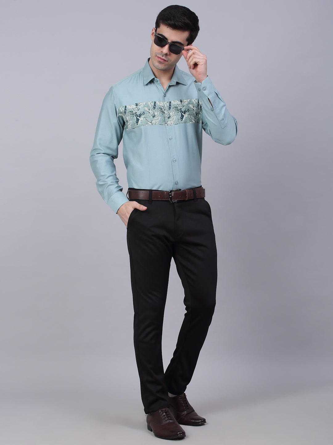 Men's Cotton Lycra Printed Formal Shirts - Taantav