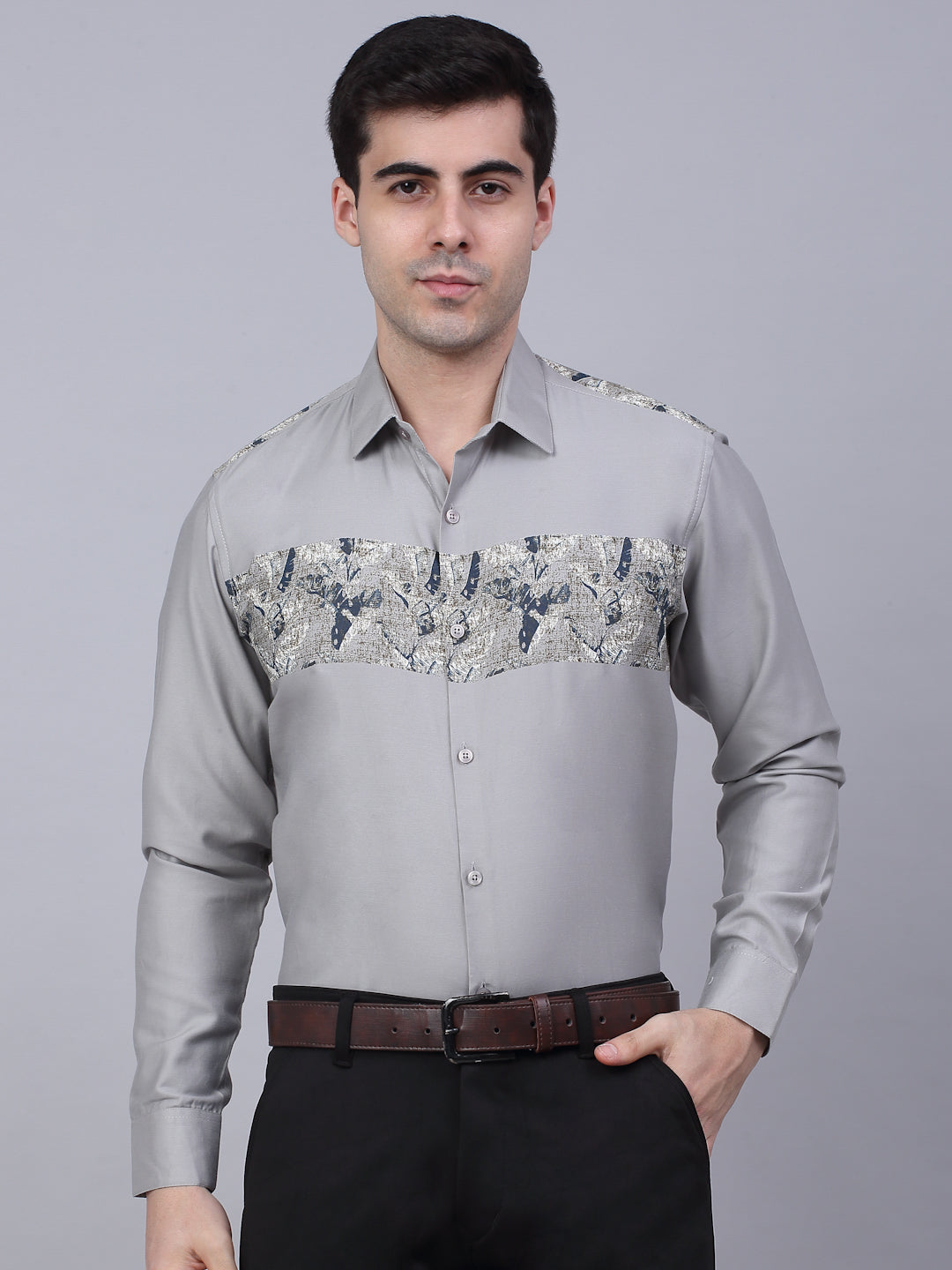 Men's Cotton Lycra Printed Formal Shirts - Taantav