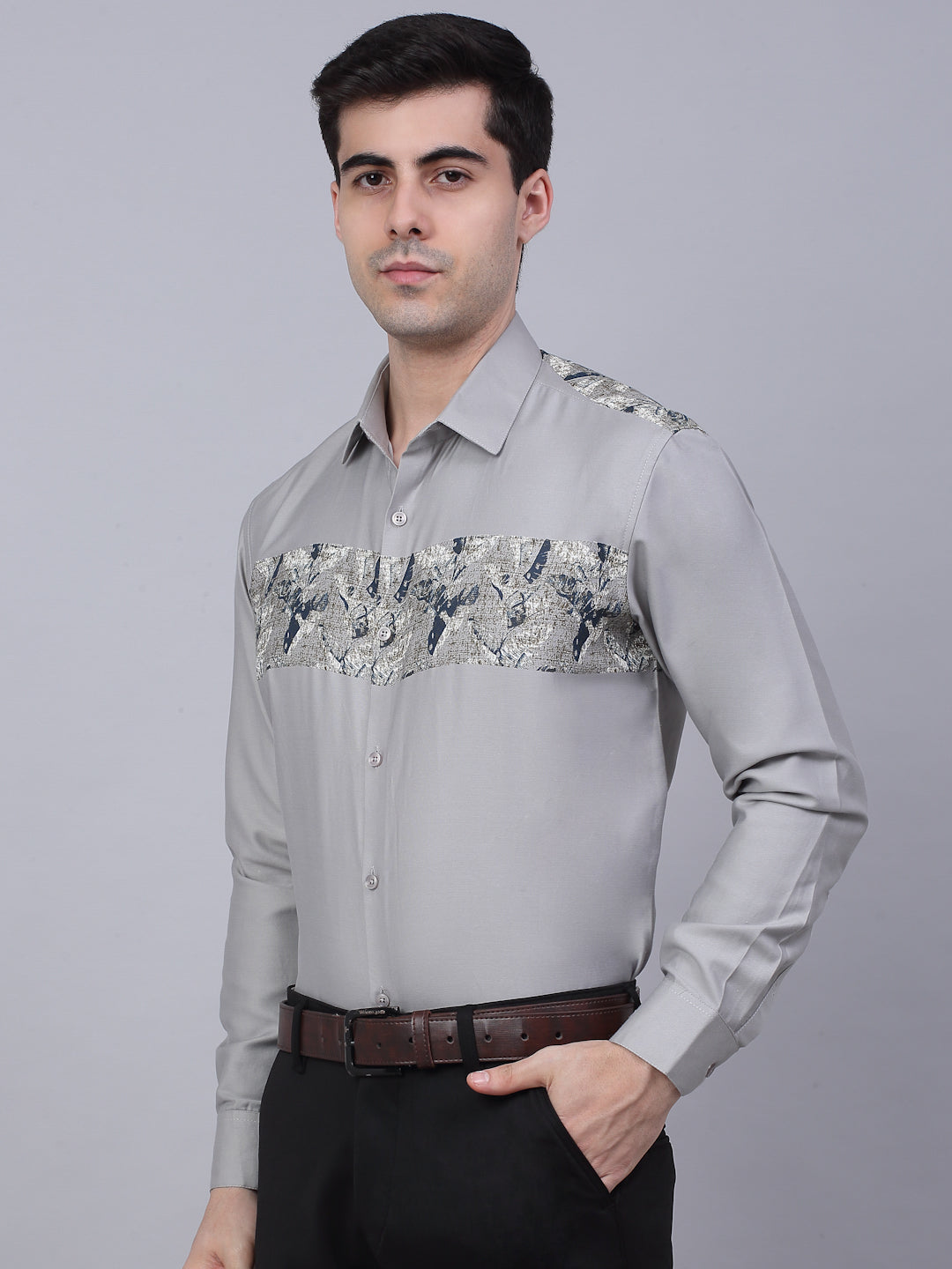 Men's Cotton Lycra Printed Formal Shirts - Taantav