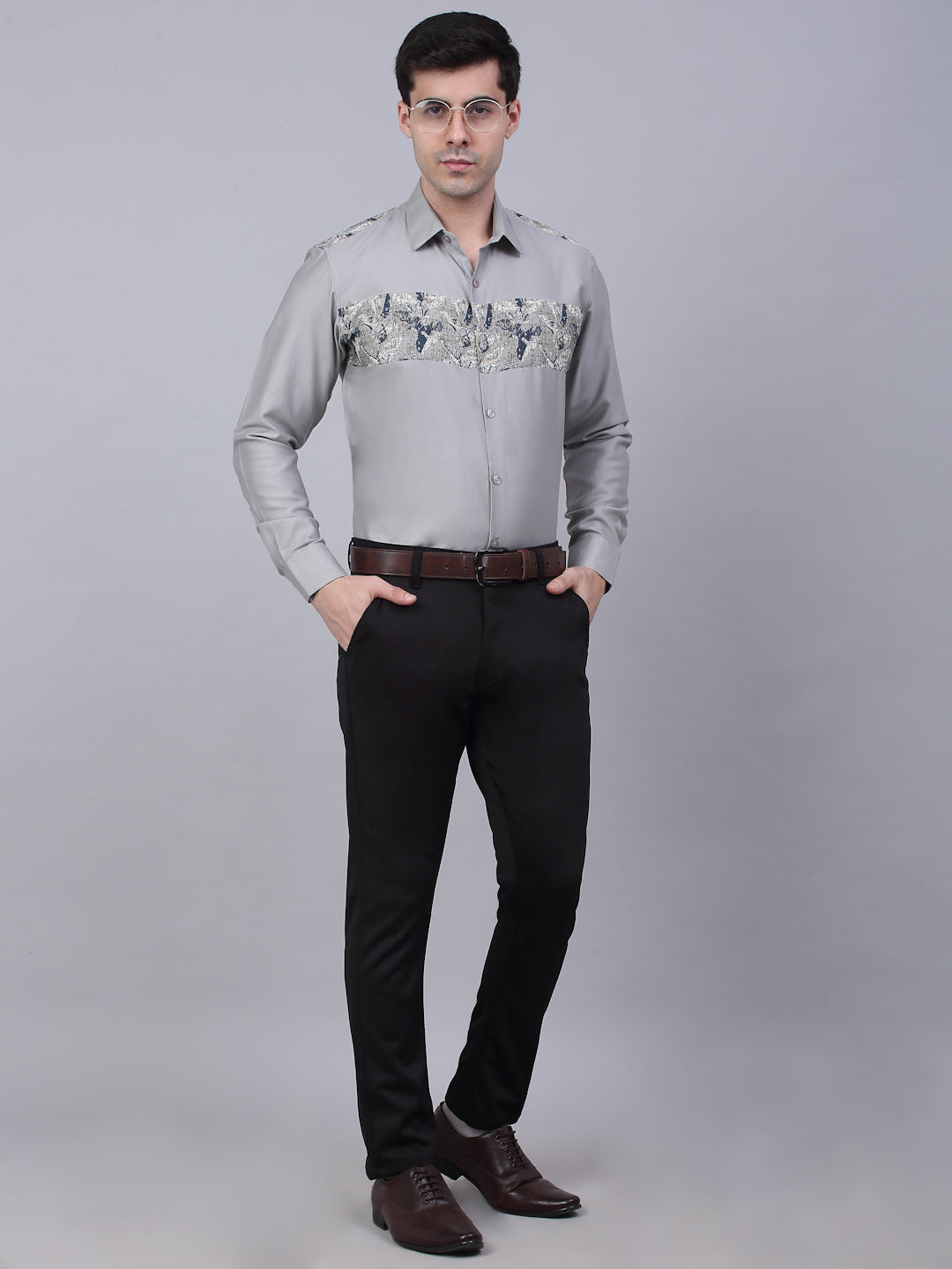 Men's Cotton Lycra Printed Formal Shirts - Taantav