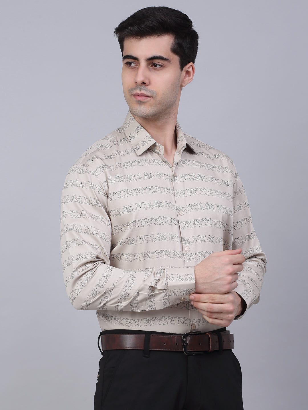 Men's Cotton Lycra Printed Formal Shirts - Taantav