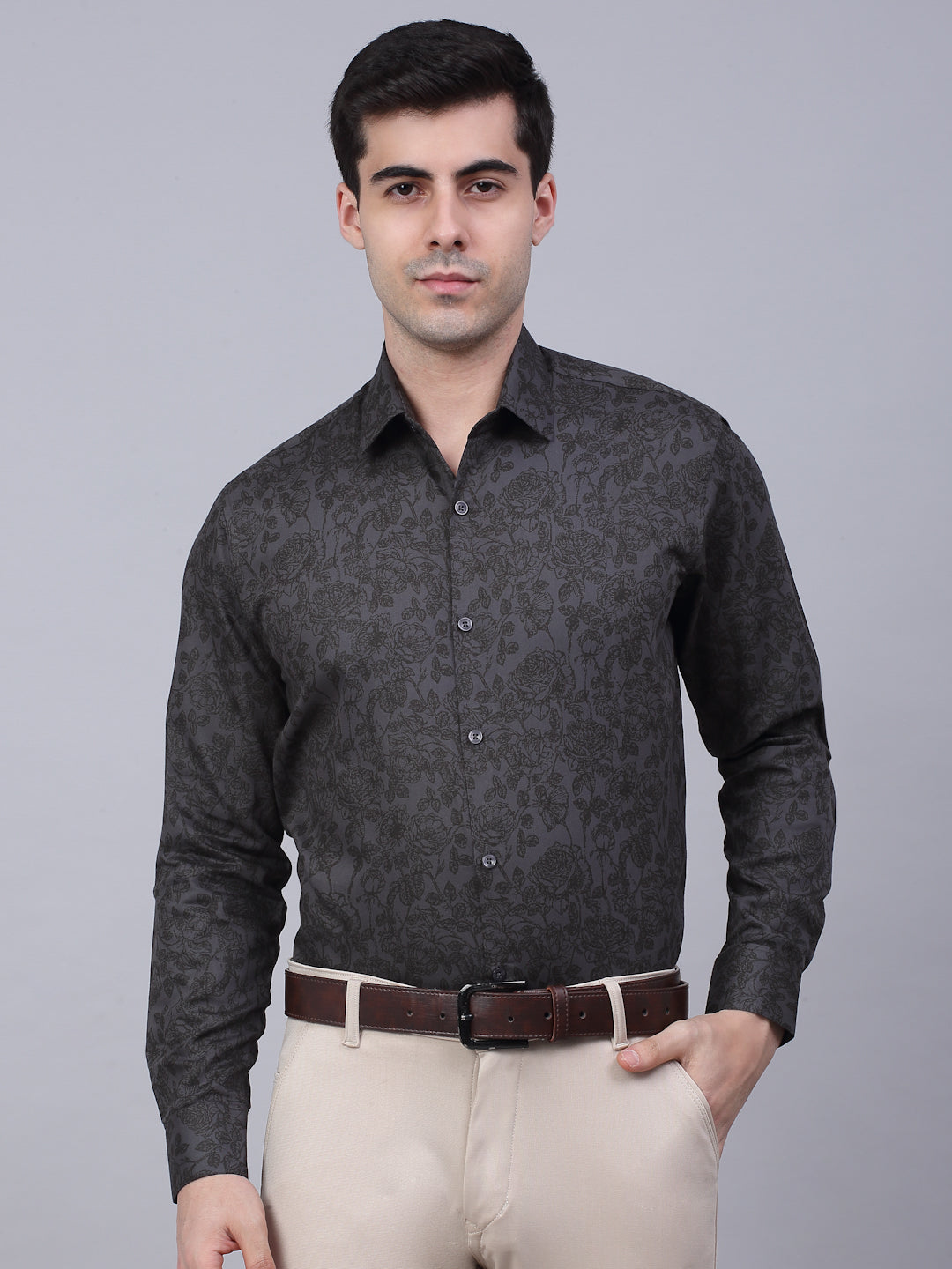 Men's Cotton Lycra Printed Formal Shirts - Taantav