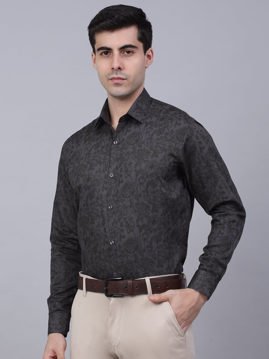 Men's Cotton Lycra Printed Formal Shirts - Taantav