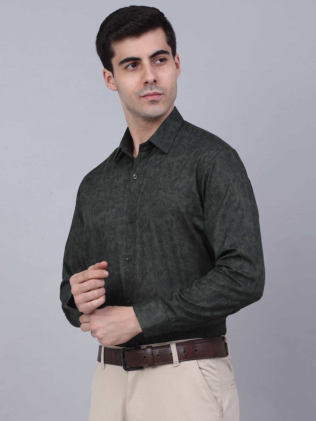 Men's Cotton Lycra Printed Formal Shirts - Taantav