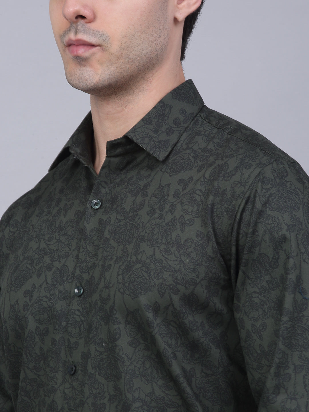 Men's Cotton Lycra Printed Formal Shirts - Taantav